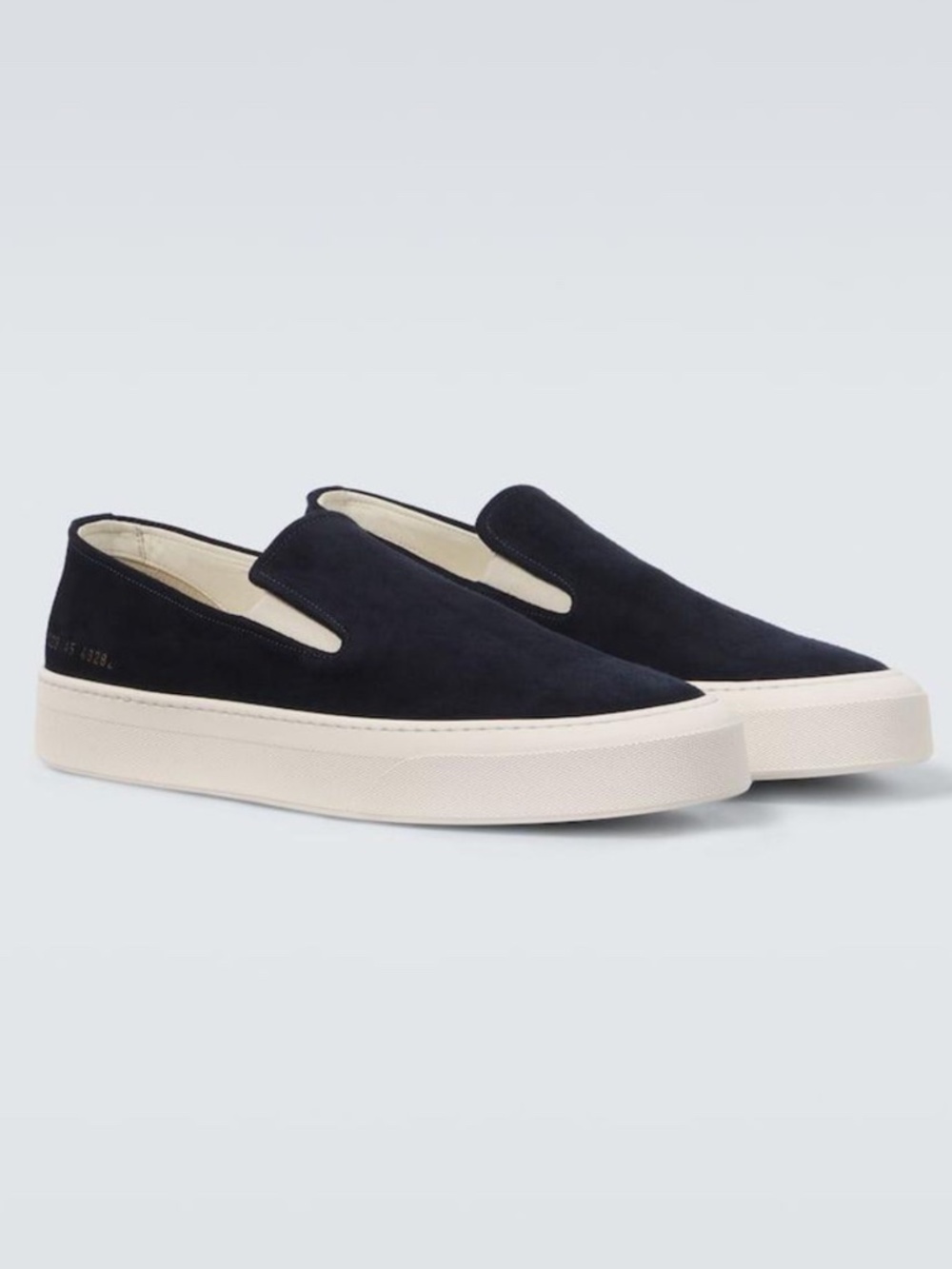 Common Projects Men's Blue Suede Slip-On Sneakers